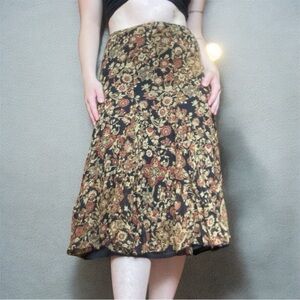 Jones New York signature petite floral boho paisley print midi skirt
